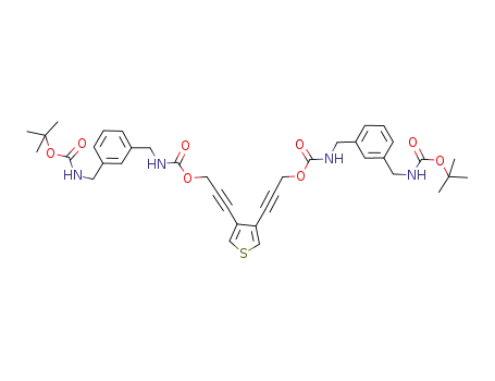 3,4-bis-(3-N-tert-butoxycarbonylaminomethylbenzylaminocarbonyl-1-oxyprop-2-ynyl)-thiophene