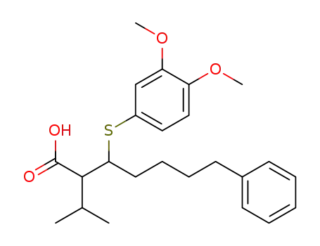 Molecular Structure of 193550-28-6 (Benzeneheptanoic acid,
b-[(3,4-dimethoxyphenyl)thio]-a-(1-methylethyl)-)