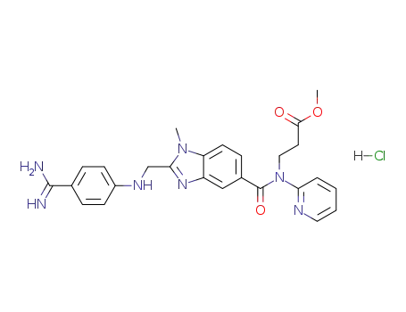 1-methyl-2-[N-(4-amidinophenyl)-aminomethyl]-benzimidazol-5-yl-carboxylic acid-N-(2-pyridyl)-N-(2-methoxycarbonylethyl)-amide-hydrochloride