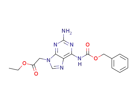 Molecular Structure of 202343-70-2 (9H-Purine-9-acetic acid, 2-amino-6-[[(phenylmethoxy)carbonyl]amino]-,
ethyl ester)