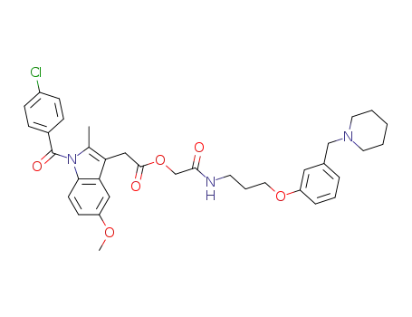 N-[3-[3-(piperidinomethyl)phenoxy]propyl]carbamoylmethyl 1-(4-chlorobenzoyl)-5-methoxy-2-methyl-3-indolylacetate