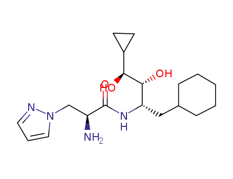 (S)-α-amino-N-[(1S,2R,3S)-1-(cyclohexylmethyl)-3-cyclopropyl-2,3-dihydroxypropyl]-3-(pyrazol-1-yl)propionamide