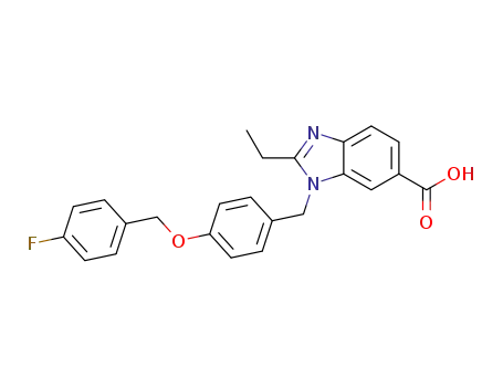 Molecular Structure of 193012-48-5 (1H-Benzimidazole-6-carboxylic acid,
2-ethyl-1-[[4-[(4-fluorophenyl)methoxy]phenyl]methyl]-)