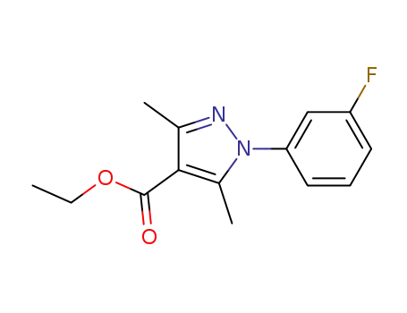 Molecular Structure of 346441-17-6 (1-(3-fluorophenyl)-3,5-dimethyl-1H-pyrazole-4-carboxylic acid ethyl ester)