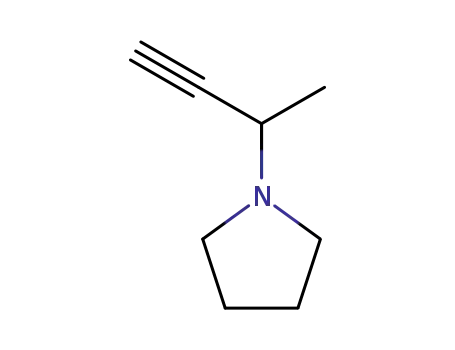 Molecular Structure of 220436-12-4 (Pyrrolidine, 1-(1-methyl-2-propynyl)- (9CI))