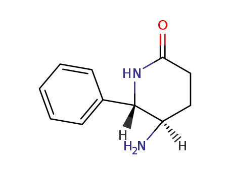 Molecular Structure of 61298-37-1 (2-Piperidinone, 5-amino-6-phenyl-, trans-)