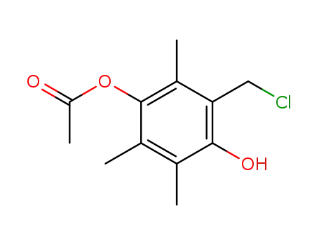 Molecular Structure of 18910-34-4 (3-acetoxy-6-hydroxy-2,4,5-trimethylbenzyl chloride)