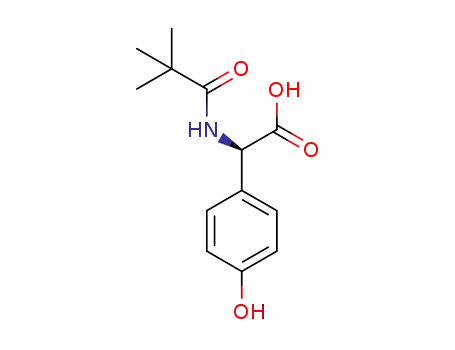 Molecular Structure of 205826-86-4 ((R)-α-[(2,2-DiMethyl-1-oxopropyl)aMino]-4-hydroxybenzeneacetic Acid)