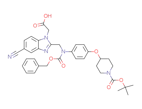 2-[N-Benzyloxycarbonyl-N-[4-(1-tert-butoxycarbonylpiperidin-4-yloxy)phenyl]-aminomethyl]-5-cyanobenzimidazole-1-acetic Acid
