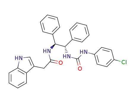Molecular Structure of 159920-03-3 ([S-(R*,R*)]-N-[2-[[[(4-chlorophenyl)amino]carbonyl]amino]-1,2-diphenylethyl]-1H-indole-3-acetamide)