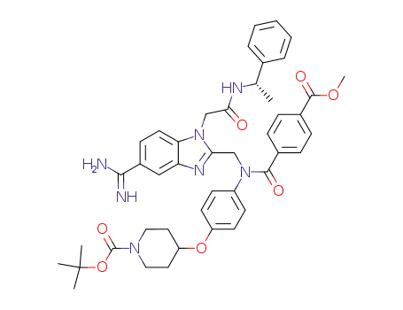 (S)-2-[N-[4-(1-tert-Butoxycarbonylpiperidin-4-yloxy)phenyl]-N-(4-methoxycarbonylbenzoyl)aminomethyl]-1-(1-phenylethylcarbamoylmethyl)-benzimidazole-5-carboxamidine