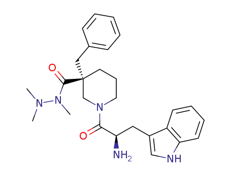 1-[(2R)-2-amino-3-(1H-indol-3-yl)propionyl]-(3R)-3-benzylpiperidine-3-carboxylic acid trimethylhydrazide