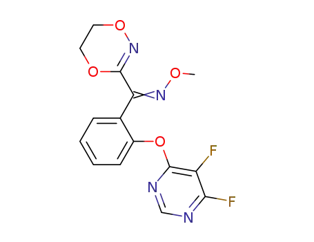 Molecular Structure of 193741-67-2 (3-{1-[2-(4,5-difluoropyrimid-6-yloxy)-phenyl]-1-(methoximino)-methyl}-5,6-dihydro-1,4,2-dioxazine)