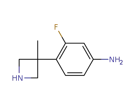 Molecular Structure of 188975-02-2 (Benzenamine, 3-fluoro-4-(3-methyl-3-azetidinyl)-)
