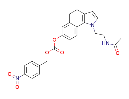 Molecular Structure of 147031-10-5 (Carbonic acid,
1-[2-(acetylamino)ethyl]-4,5-dihydro-1H-benz[g]indol-7-yl
(4-nitrophenyl)methyl ester)