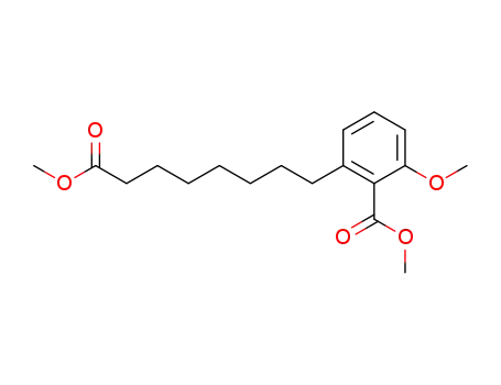 Molecular Structure of 56554-81-5 (3-Methoxy-2-methoxycarbonylbenzeneoctanoic acid methyl ester)