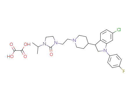 6-chloro-1-(4-fluorophenyl)-3-[1-[2-[3-(2-propyl)-2-imidazolidinon-1-yl]ethyl]-4-piperidyl]-2,3-dihydro-1H-indole, oxalate