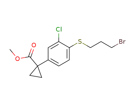 Cyclopropanecarboxylic acid,
1-[4-[(3-bromopropyl)thio]-3-chlorophenyl]-, methyl ester