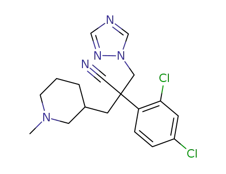 Molecular Structure of 147847-79-8 (3-Piperidinepropanenitrile,
a-(2,4-dichlorophenyl)-1-methyl-a-(1H-1,2,4-triazol-1-ylmethyl)-)