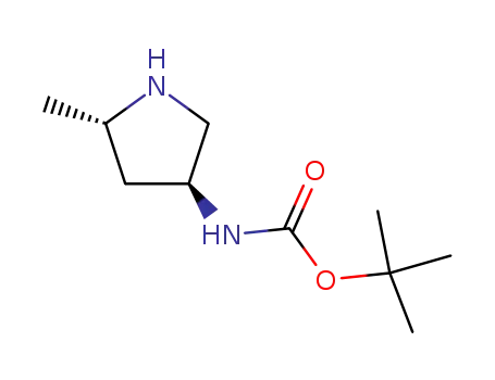 Molecular Structure of 139161-75-4 ((3S,5S)-(5-Methyl-pyrrolidin-3-yl)-carbamic acid tert-butyl ester)
