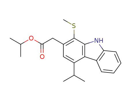 Molecular Structure of 177549-68-7 (9H-Carbazole-2-acetic acid, 4-(1-methylethyl)-1-(methylthio)-,
1-methylethyl ester)