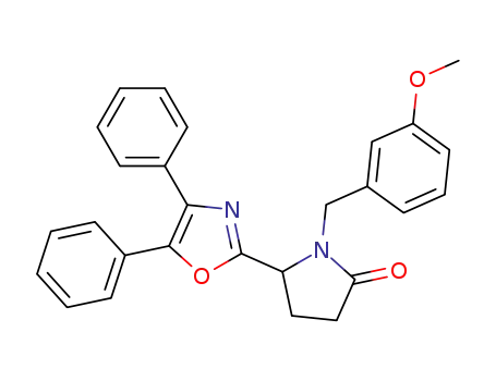 Molecular Structure of 187994-27-0 (1-(3-methoxybenzyl)-5-(4,5-diphenyloxazol-2-yl)pyrrolidin-2-one)