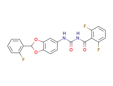 Molecular Structure of 140920-44-1 (Benzamide,
2,6-difluoro-N-[[[2-(2-fluorophenyl)-1,3-benzodioxol-5-yl]amino]carbonyl]
-)