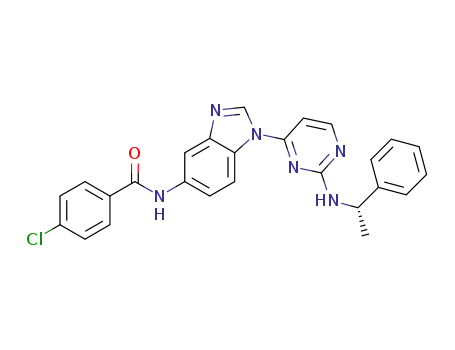 2-[(S)-1-Phenylethylamino]-4-[5-N-(4-chlorobenzoyl)aminobenzimidazol-1-yl]pyrimidine