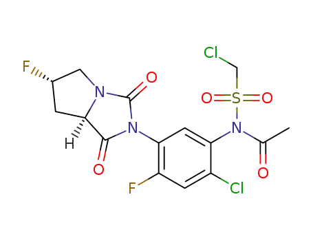 (6S-cis)-N-[2-chloro-4-fluoro-5-(6-fluorotetrahydro-1,3-dioxo-1H-pyrrolo[1,2-c]imidazol-2(3H)-yl)phenyl]-N-[(chloromethyl)sulfonyl]acetamide