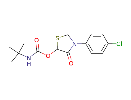 Carbamic acid, (1,1-dimethylethyl)-,
3-(4-chlorophenyl)-4-oxo-5-thiazolidinyl ester