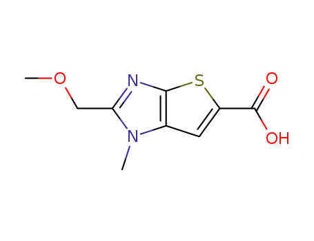 Molecular Structure of 212322-41-3 (1H-Thieno[2,3-d]imidazole-5-carboxylic  acid,  2-(methoxymethyl)-1-methyl-)