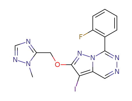 7-(2-fluorophenyl)-3-iodo-2-(2-methyl-2H-[1,2,4]triazol-3-ylmethoxy)pyrazolo[1,5-d][1,2,4]triazine
