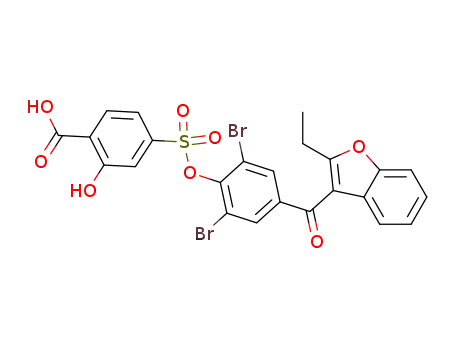4-[2,6-Dibromo-4-(2-ethyl-benzofuran-3-carbonyl)-phenoxysulfonyl]-2-hydroxy-benzoic acid