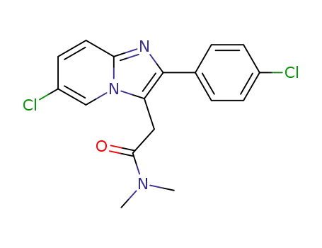 Molecular Structure of 82625-99-8 (2-(6-chloro-2-(4-chlorophenyl)imidazo[1,2-a]pyridin-3-yl)-N,N-dimethylacetamide)