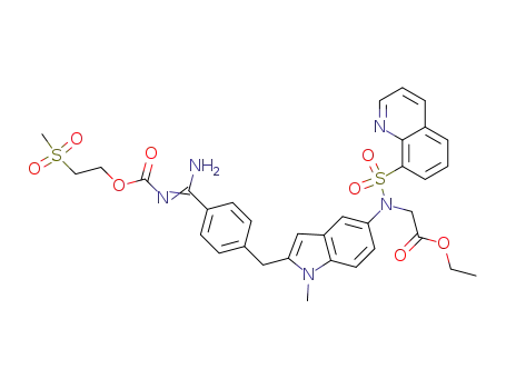 Molecular Structure of 236417-00-8 (4-[(5-(N-ethoxycarbonylmethyl-quinolin-8-yl-sulphonylamino)-1-methyl-indol-2-yl)-methyl]-N'-(2-methanesulphonyl-ethyloxycarbonyl)benzamidine)