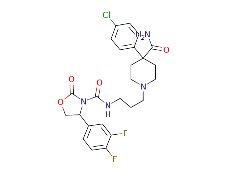(+)-3-(3-(4-Aminocarbonyl-4-(4-chloro)phenylpiperidin-1-yl)-propyl)aminocarbonyl-4-(3,4-difluoro)phenyl-2-oxazolidinone