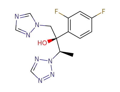 Molecular Structure of 150803-24-0 ((2R,3R)-2-(2,4-difluorophenyl)-3-(2H-tetrazol-2-yl)-1-(1H-1,2,4-triazol-1-yl)-2-butanol)