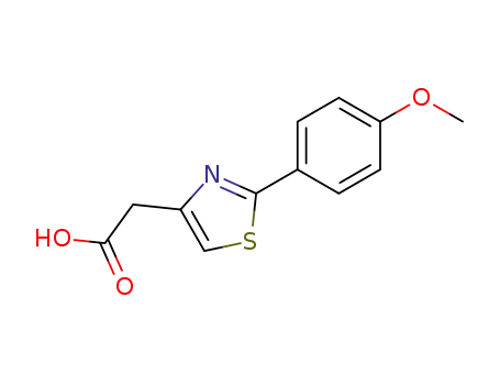 Molecular Structure of 23353-14-2 (2-[2-(4-METHOXYPHENYL)-1,3-THIAZOL-4-YL]ACETIC ACID)