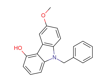 Molecular Structure of 247096-40-8 (9-benzyl-4-hydroxy-6-methoxy carbazole)