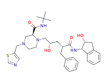 (1S,2R,2'R,4'S,2S)-1-((2-Benzyl-5-(((2-(t-butyl)amino)carbonyl)-4-((thiazol-5-yl)methyl)piperazin-1-yl)-4-hydroxypentanoyl)amino)indan-2-ol