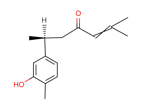 Molecular Structure of 131651-37-1 ((6S)-2-Methyl-6-(3-hydroxy-4-methylphenyl)-2-hepten-4-one)