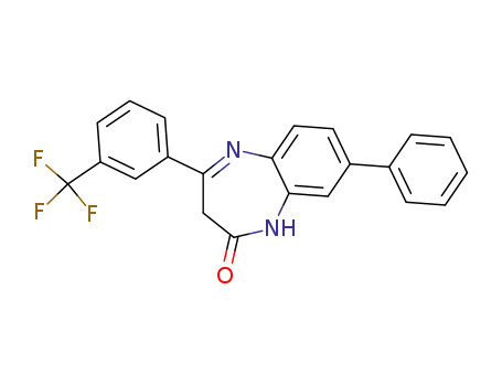Molecular Structure of 335257-81-3 (8-Phenyl-4-(3-trifluoromethyl-phenyl)-1,3-dihydro-benzo [b][1,4]diazepin-2-one)