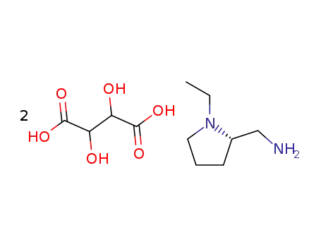 Molecular Structure of 84277-13-4 (di-D-(-)-tartrate salt of (S)-2-aminomethyl-1-ethylpyrrolidine)