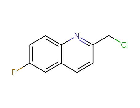 Molecular Structure of 124050-15-3 (Quinoline, 2-(chloromethyl)-6-fluoro-)