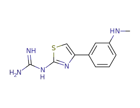 Molecular Structure of 88541-11-1 (Guanidine, [4-[3-(methylamino)phenyl]-2-thiazolyl]-)