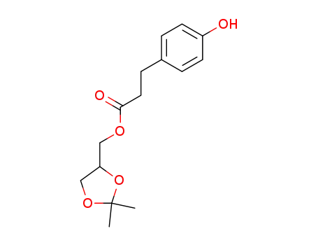 Molecular Structure of 133242-63-4 (BENZENEPROPANOIC ACID,4-HYDROXY-,(2,2-DIMETHYL-1,3-DIOXOLAN-4-YL)METHYL ESTER)