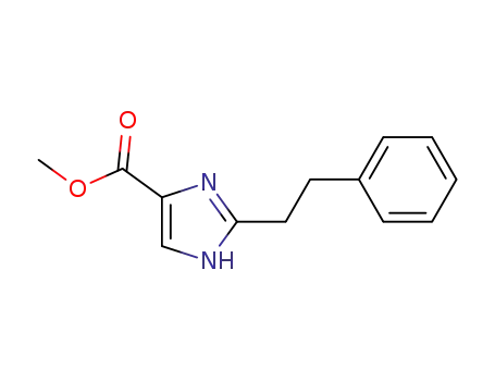Molecular Structure of 175210-31-8 (1H-Imidazole-4-carboxylic acid, 2-(2-phenylethyl)-, methyl ester)