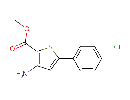 Molecular Structure of 75681-04-8 (methyl 3-amino-5-phenyl-2-thiophenecarboxylate hydrochloride)