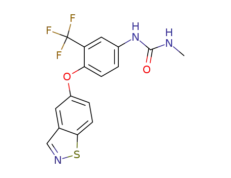 Molecular Structure of 89721-87-9 (Urea,
N-[4-(1,2-benzisothiazol-5-yloxy)-3-(trifluoromethyl)phenyl]-N'-methyl-)