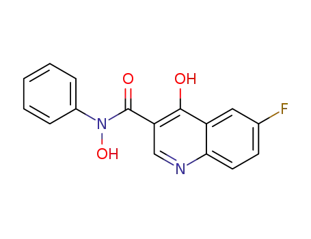 Molecular Structure of 103802-26-2 (N,4-dihydroxy-6-fluoro-N-phenyl-3-quinoline carboxamide)